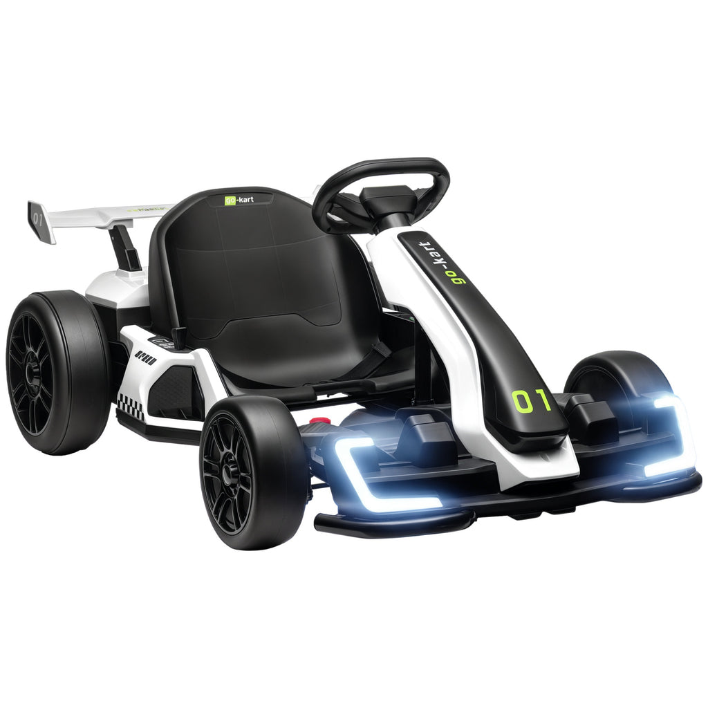 24 V Elektro Go-Kart für Kinder Drift-Funktion für 6-12 Jahre Weiß