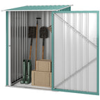 3.3 x 3.4ft Lean To Steel Garden Shed, with Locking Door - Green