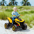 Elektroquad f¨¹r Kinder, 3-6 km/h, LED-Scheinwerfer, Musik, USB, f¨¹r 3-8 Jahre, Gelb