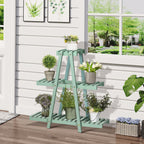 Pflanzenregal mit 3 Ebenen, f¨¹r 6 Blument?pfen, wetterbest?ndig, 76 cm x 26 cm x 76 cm, Hellgr¨¹n