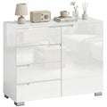 Kommode mit 4 Schubladen Sideboard mit 1 Tür, Verstellbarem Einlegeboden, für Wohnzimmer, Schlafzimmer 100 x 40 x 80 cm