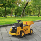 Elektro-Kipplaster für Kinder, kippbare Ladefläche, max. 3 km/h, Scheinwerfer, Hupe, gelb, 74,5 x 36 x 43,5 cm