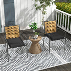 Gartenstühle Outdoor-Stühle Terrassenstühle, wetterbeständig, modernes Design, 57 x 58 x 87cm, Braun+Schwarz+Grau