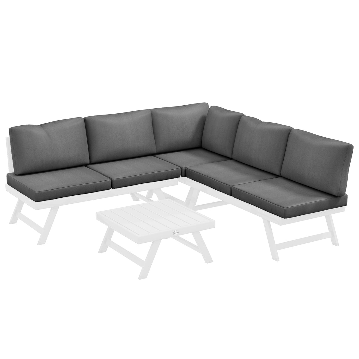 4-teilige Gartensitzgruppe Loungemöbel-Set 4-teilig, 115 cm x 61 cm x 65 cm, Grau + Weiß