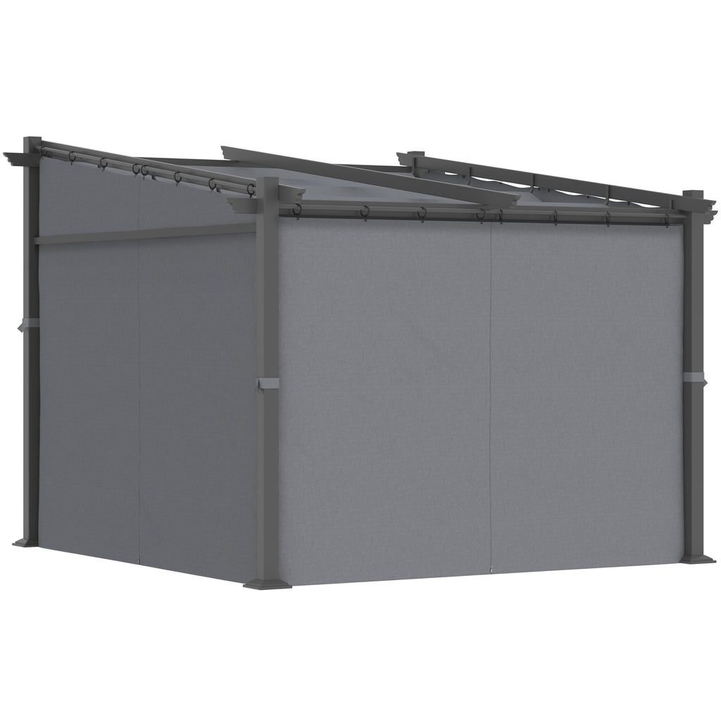 Pergola, inklusive Befestigungsmaterial, ausziehbares Dach, 2.,97 m x 2,95 m x 2,3 m, Dunkelgrau