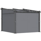 Pergola, inklusive Befestigungsmaterial, ausziehbares Dach, 2.,97 m x 2,95 m x 2,3 m, Dunkelgrau