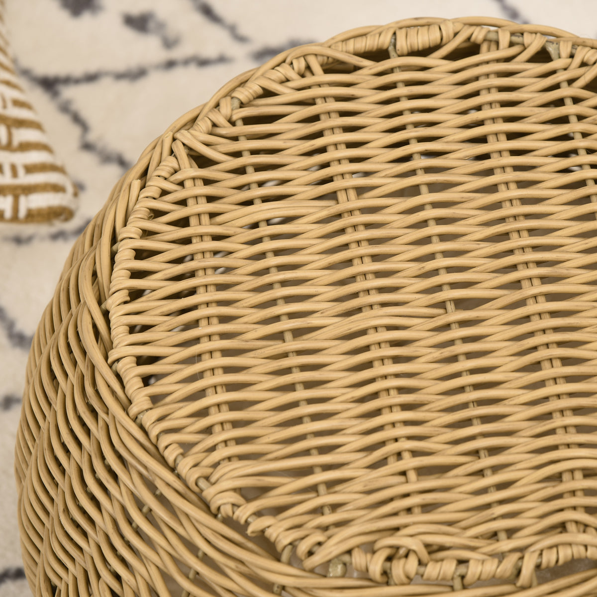 Katzenkorb Rattan zweistöckig Katzenbett Katzenkörbchen mit Kissen Vordertür für Katze unter 3,5 kg Ø40 x 30 cm