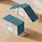 Spielsofa Samt 2-Teiliges Kindersofa aus Schaumstoff Waschbar Modulares Kindercouch für Kinder 0,5 bis 3 Jahre