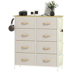 Chest of Eight Fabric Drawers - Beige