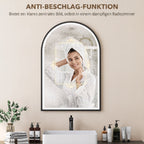 LED Badezimmerspiegel 60 x 90 cm mit Beleuchtung, Front- & Rückbeleuchtung, Memory-Funktion, Touch-Schalter, Schwarz