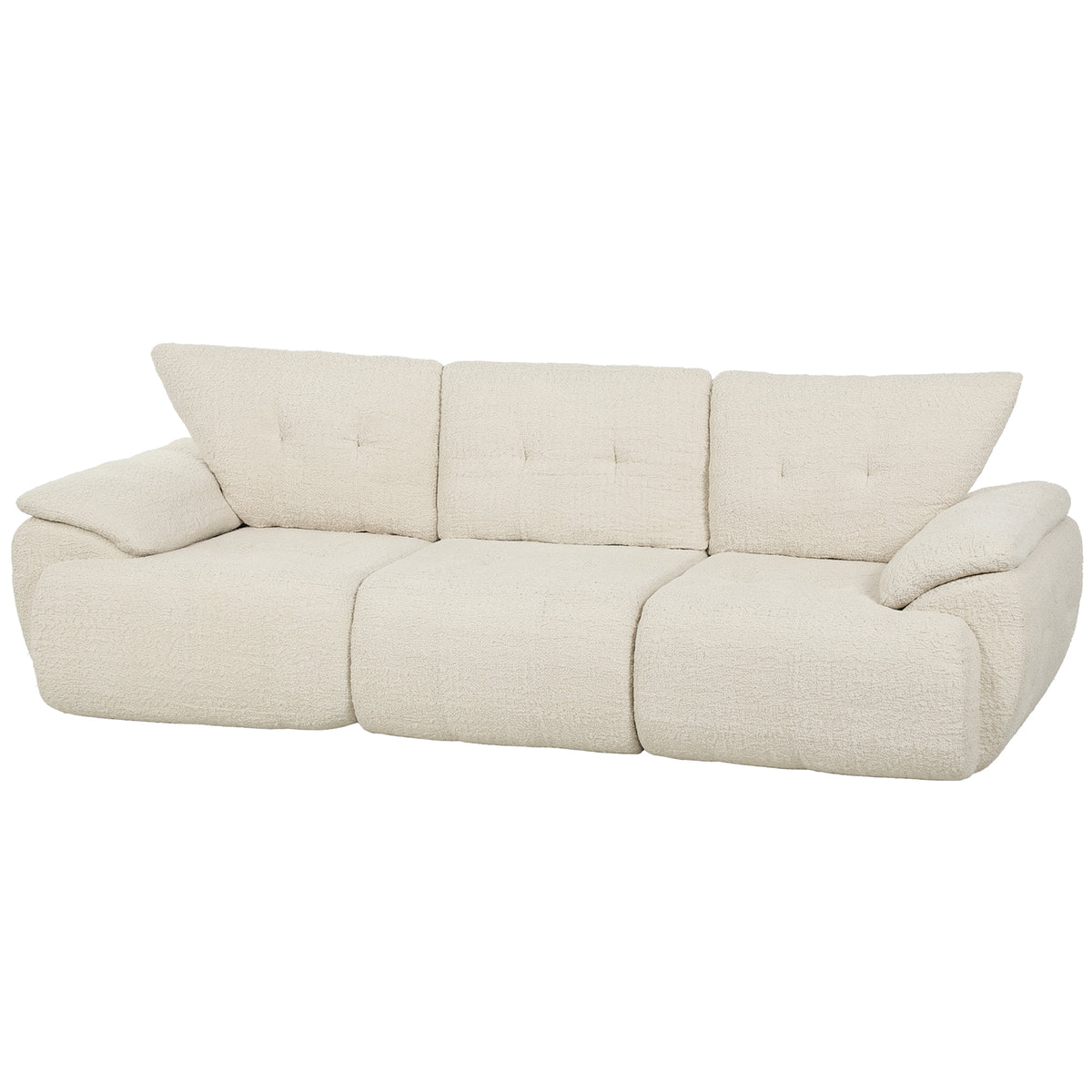 3-Sitzer-Sofa, 260 cm, Chenille, rahmenloses Modulsofa mit extra breiter, tiefer Sitzfläche, breiten Armlehnen