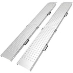 2er-Set Klappbare Auffahrrampe Metall Schwellenrampe mit Griffen bis 400 kg, für Reifen bis 22,5 cm