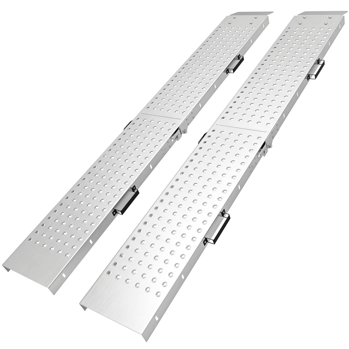 2er-Set Klappbare Auffahrrampe Metall Schwellenrampe mit Griffen bis 400 kg, für Reifen bis 22,5 cm