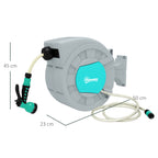 Gartenschlauchhalter, 30+2 Meter Gartenschlauch in robustem Geh?use, Wandhalterung, 7 Spr¨¹hmuster, 180¡ã drehbar, Gr¨¹n