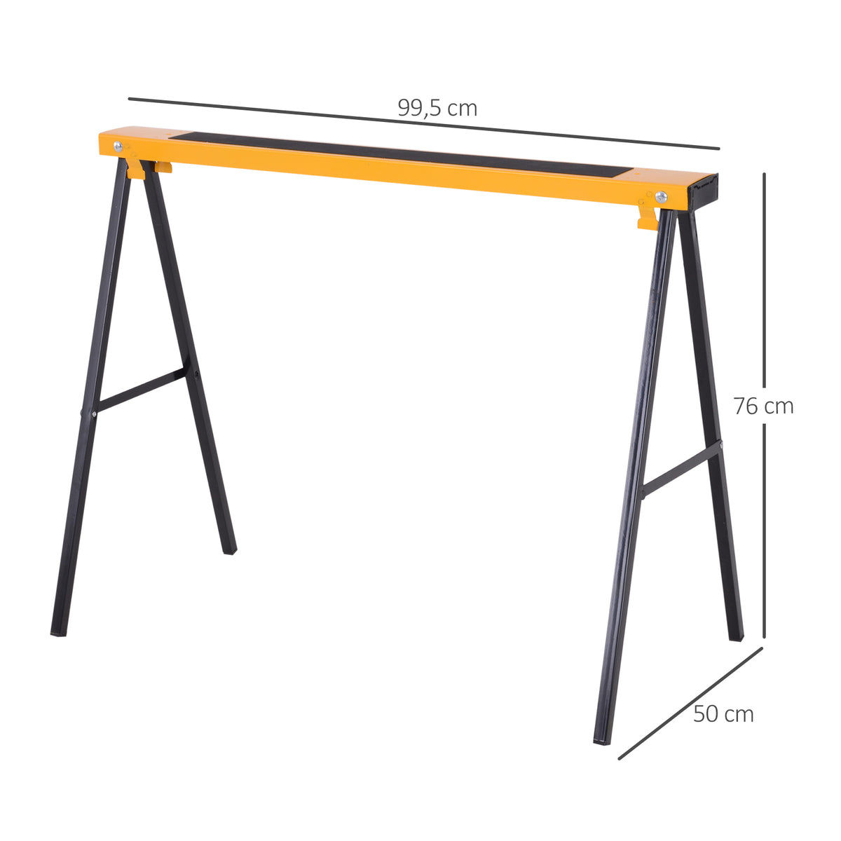 2er-Set Arbeitsbock, Handwerks-St?nder, bis zu 250 kg belastbar, Metall, Gelb