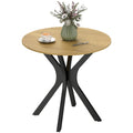 Esstisch Küchentisch Runder Tisch, Modernes Design, 78 cm x 78 cm x 75 cm, Naturholz