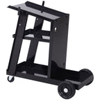 Schwei?wagen, 3 Ablagen, Sicherheitskette, 4 R?der, Stahl, 71 x 39 x 70cm, Schwarz