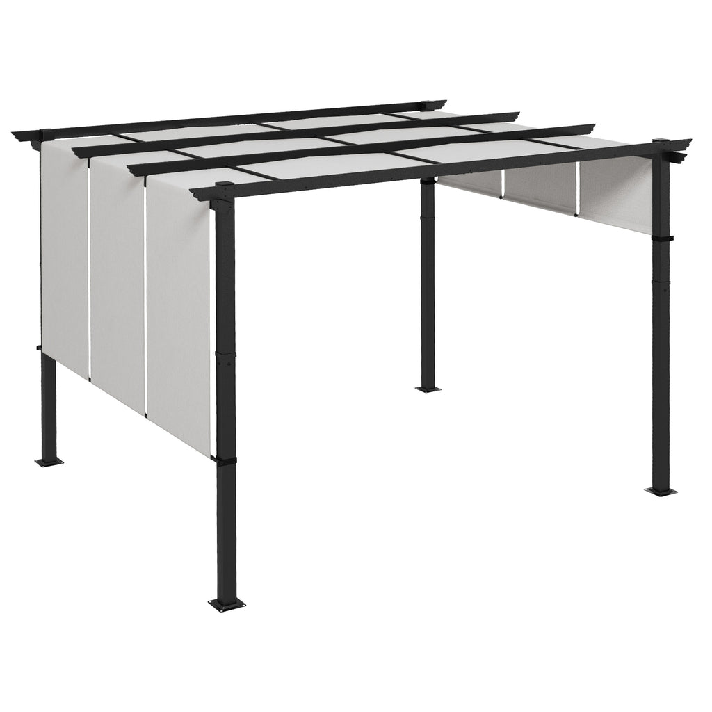 Markise Sonnenschutz. Pergola, wetterbeständig, inkl. Befestigungsmaterial, 3 x 3,5 m, Dunkelgrau