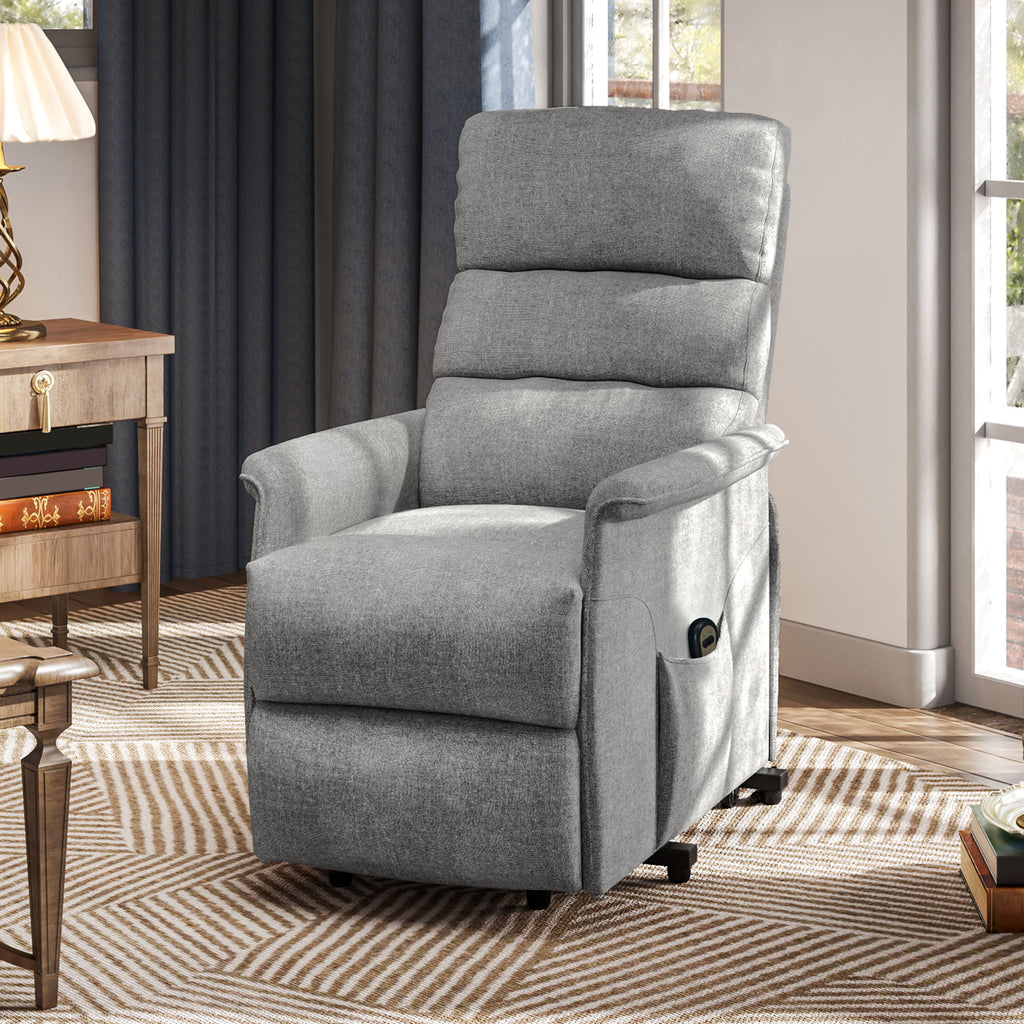 Relaxsessel mit Aufstehhilfe, verstellbare R¨¹ckenlehne/Fu?st¨¹tze, bis 120 kg, 66 x 90 x 96 cm, Grau