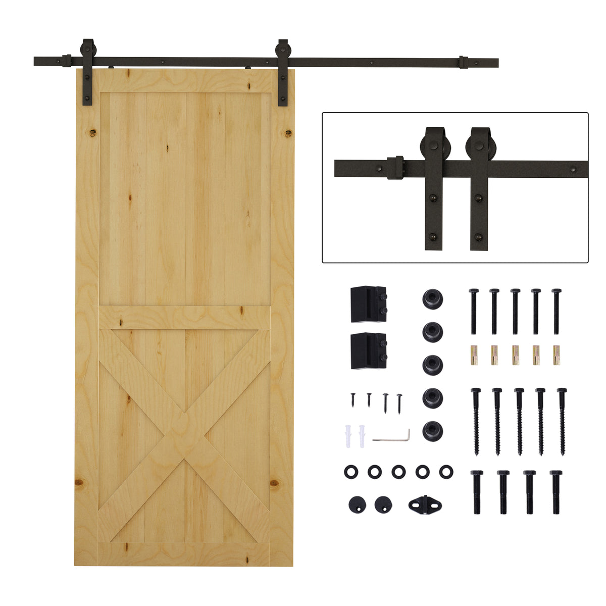 Gleitschienen-Bausatz f¨¹r Schiebet¨¹ren, max. 100 kg Belastbarkeit, Metall, Schwarz, 2 m, Schwarz