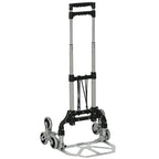 Klappbarer Treppensteiger mit 6 Rädern, inkl. Befestigungsgurt, automatische Klappfunktion, Silber + Schwarz
