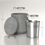 Outdoor-Tisch, Beistelltisch mit K¨¹hler, Eiseimer, Hellgrau