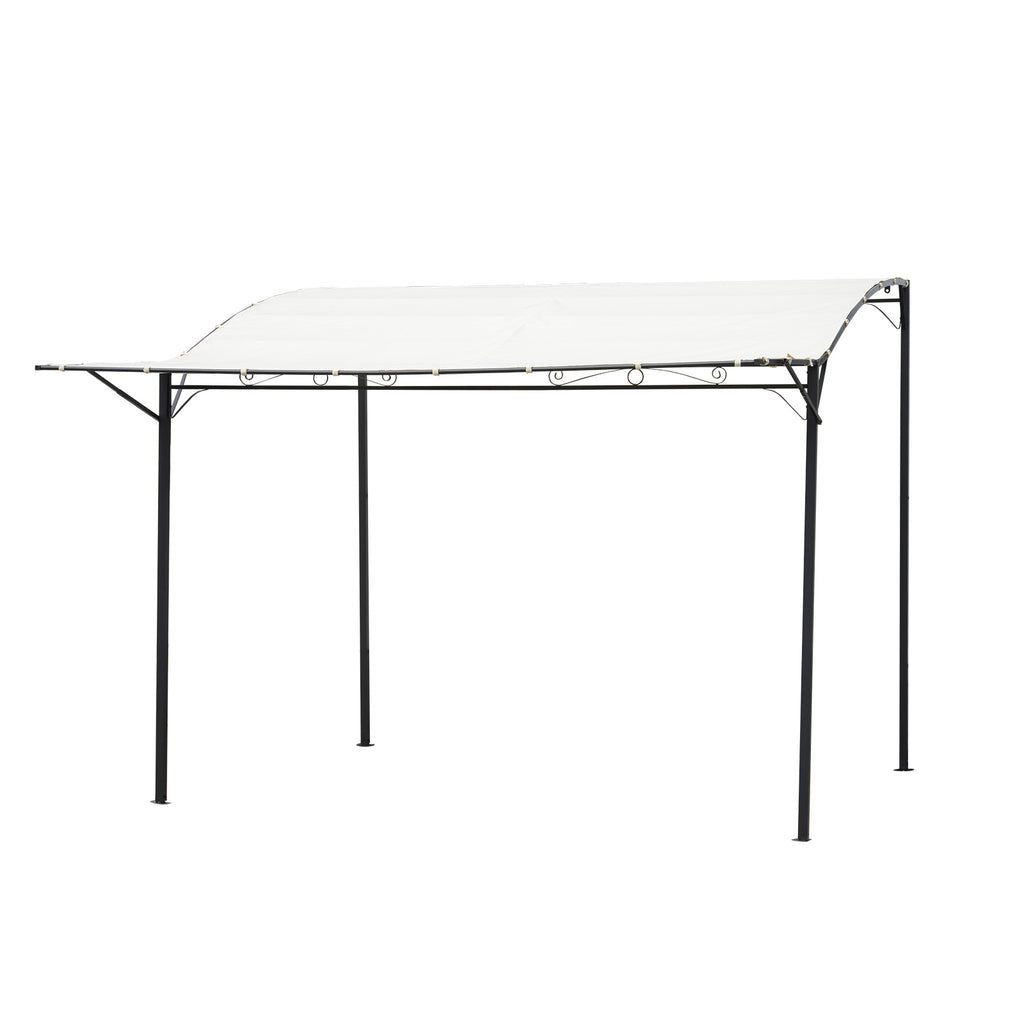 Pavillon mit klappbarer Dacherweiterung wetterfest 3 x 2,5 m Cremeweiß