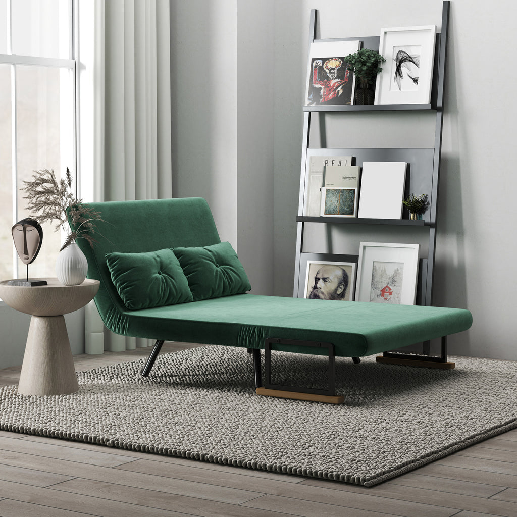 Schlafsofa 4 in 1 mit Schlaffunktion Samtoptik 183x98,5cm Grün