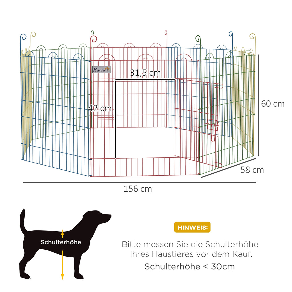 Pet Playpen Crate, with Eight Panels, Door, for Indoors and Outdoors, 60H x Φ156cm