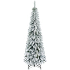 Künstlicher Weihnachtsbaum, 1,80 m, mit 523 Zweigen, Kunstschnee, lebensechtes Aussehen, schlanke Form