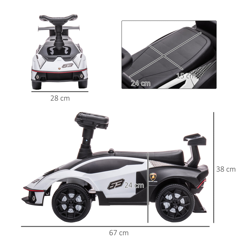 Rutscher Lamborghini-lizenziert, Rutscherauto mit Soundeffekten, Kippschutz, 67 cm x 28 x 38 cm
