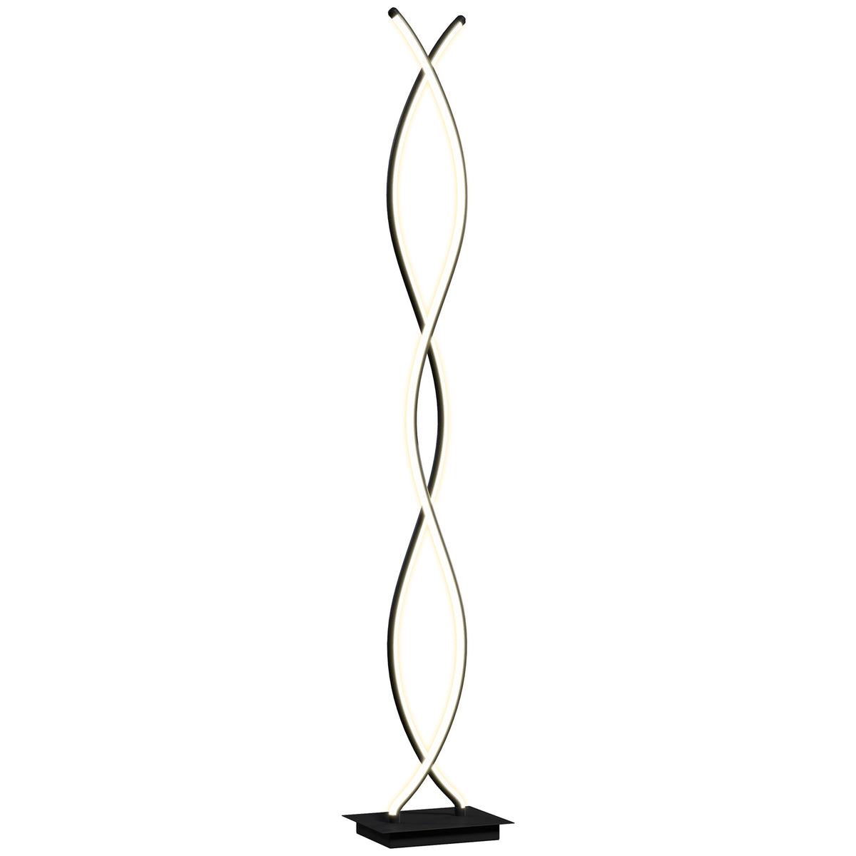 LED Stehlampe Dimmbar 144 cm Stehleuchte mit Fußschalter Schwarz