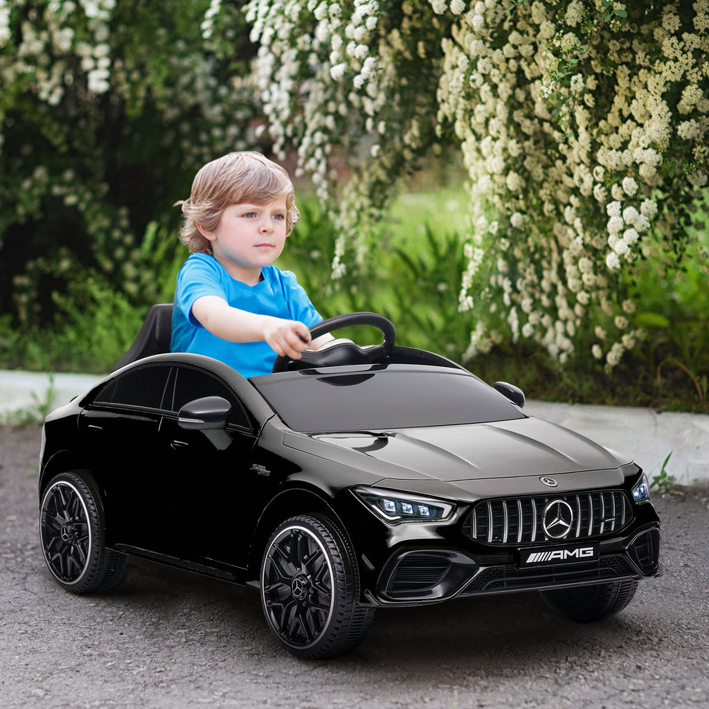 Kinder-Elektroauto, fernsteuerbar, mit Transportrollen, LED-Lichter, Hupe, f¨¹r Kinder von 3-6 Jahren, Schwarz