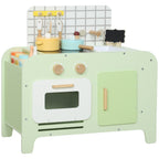 Kinderküchen-Spielset, MDF, 15 Zubehörteile, Schränke, 40 cm, ab 3 Jahren, Grün