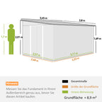 Garden Metal Storage Shed Outdoor Metal Tool House with Double Sliding Doors and 2 Air Vents, 11.3x9.2ft, Green