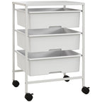 Beistellwagen mit R?dern, 3 K?rbe f¨¹r Transport und Aufbewahrung, K¨¹chenwagen, 40,8L x 33,5B x 60,5H cm, Wei?