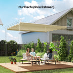 Retractable Pergola Cover, 3.5 x 2.6 m Replacement Canopy Fabric for 4 x 3 m Frame, Roof Top Only, Cream White