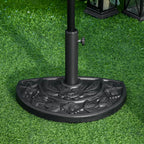 Sonnenschirmständer, halbrund, 9 kg, Blumendesign, HDPE/Zement, für Schirmmasten Ø35/38/48 mm