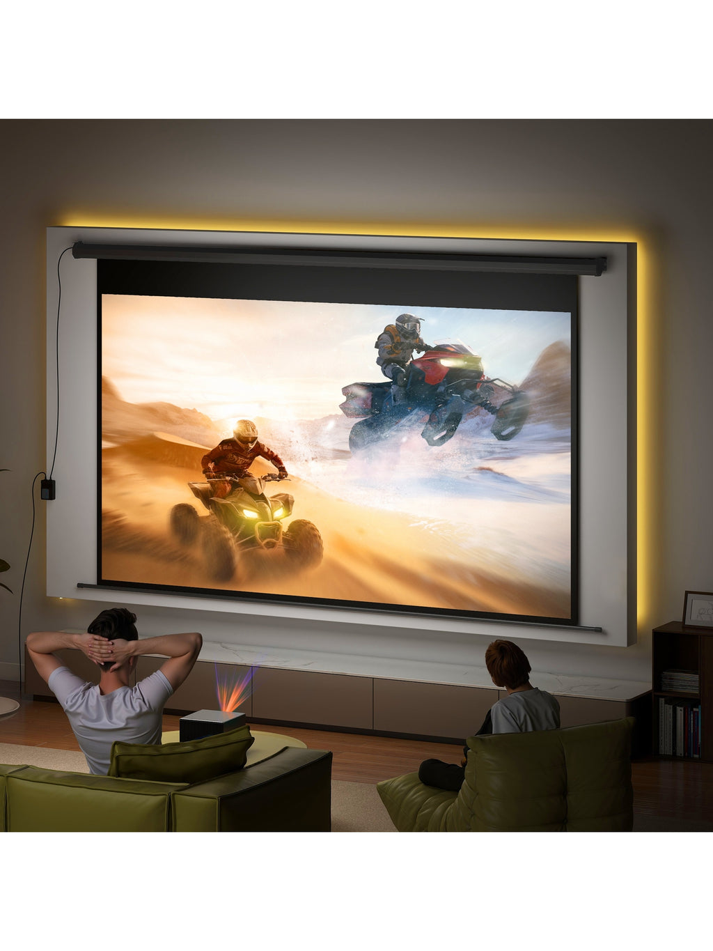 Beamer-Leinwand Elektrisch 266 x 149 cm 16:9, Metall Schwarz