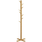 Garderobe Kleiderst?nder Hutst?nder, 8 Haken, 49,5 cm x 49,5 cm x 178 cm, Natur