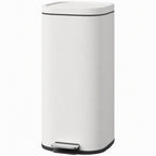 30L Kitchen Bin, Compact Pedal Bin with Soft-Close and Stay-Open Lid, Removable Bucket for Kitchen, Home, Office, Cream