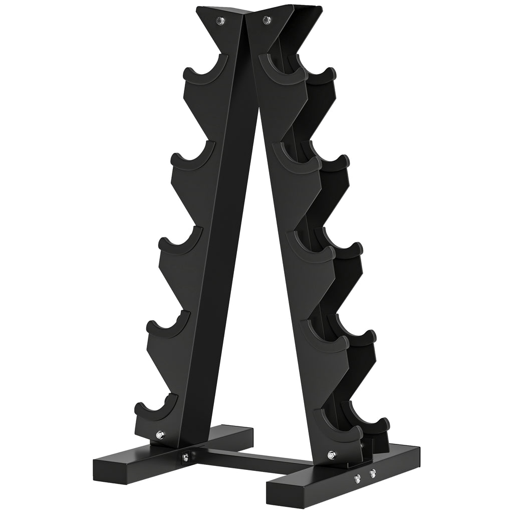 Five-Tier Dumbbell Storage Rack, for Home Gym Exercise - Black