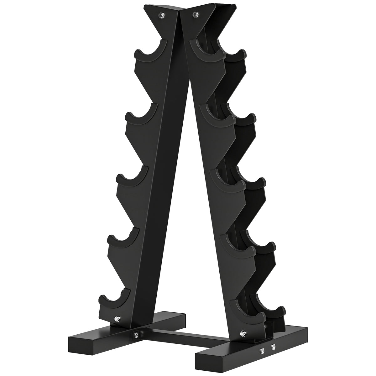 Five-Tier Dumbbell Storage Rack, for Home Gym Exercise - Black