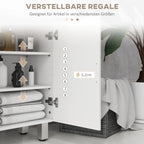 Badezimmerschrank, Badkommode, 2 Schubladen, verstellbares Regal, Holz, Weiß
