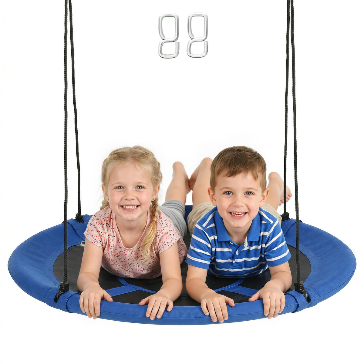 Nestschaukel, wetterfest, bis 100 kg, längenverstellbare Seile, Φ110 cm, Blau