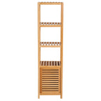 Badezimmerschrank, freistehend, 3 Regalböden, schmal & hoch, Lamellentür, 36 x 33 x 140cm