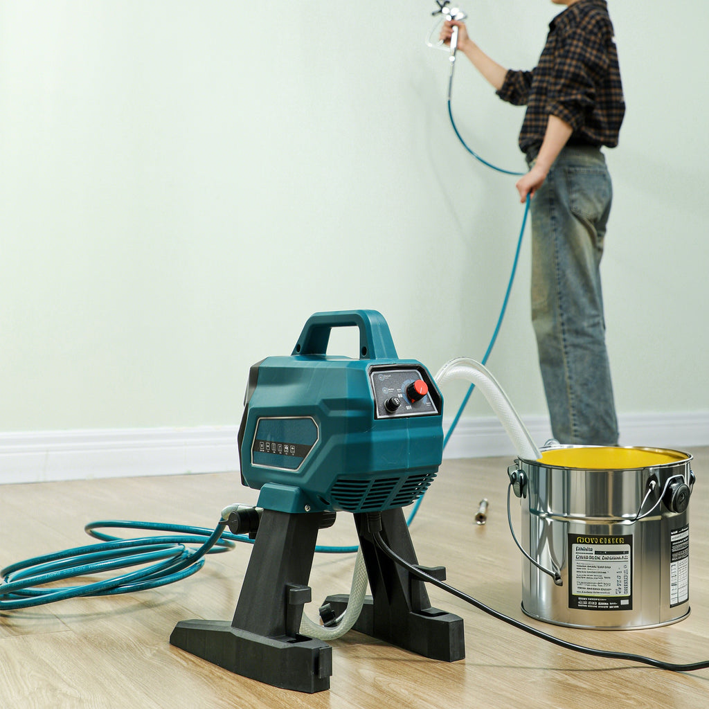 Farbspr¨¹hsystem, 700 W Lackierpistole Elektrisch, 200 bar Farbspr¨¹hger?t mit 1,5 L/min Durchfluss, 33 x 26 x 41 cm, Blau