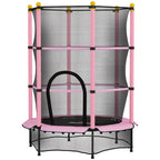 4.6FT/55" Kids Trampoline with Enclosure Net, Outdoor Indoor Use, for Ages 3-10 Years, Pink