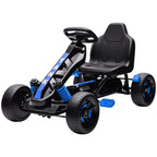 Pedal Go Kart for Kids Aged 3-6 Years, with Freewheel System, Brake, EVA Anti-Slip Wheels, Blue