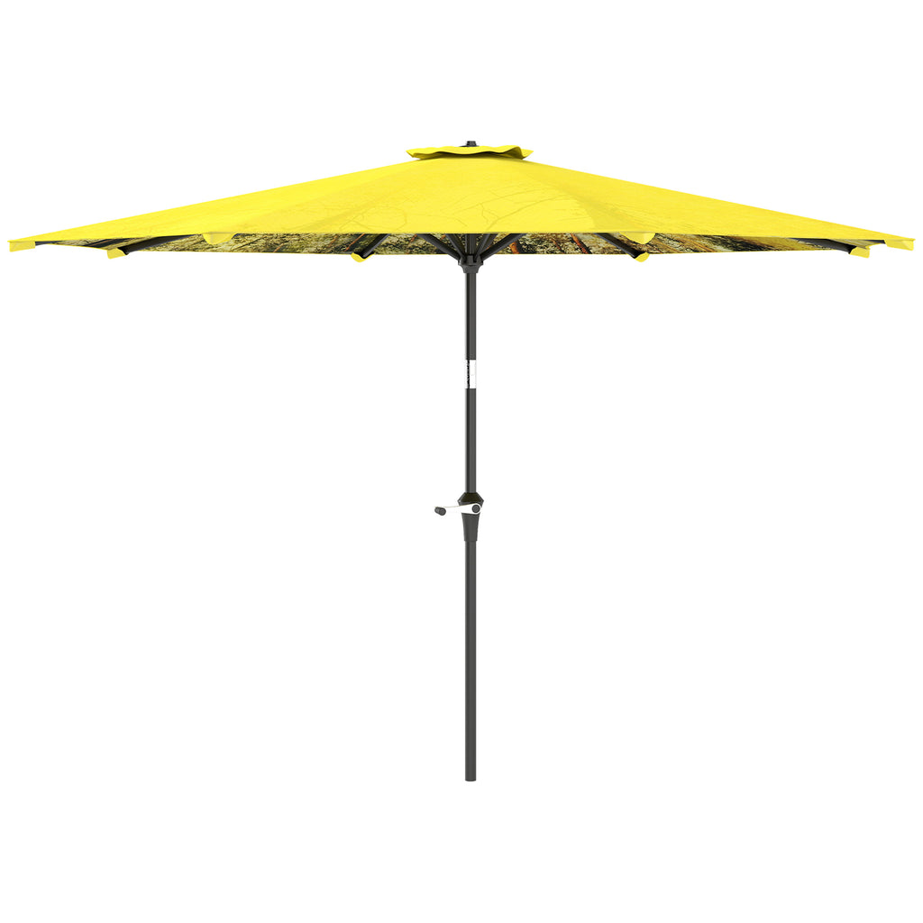 Sonnenschirm ?300 cm, Sonnenschirm mit Handkurbel, achteckig Balkonschirm Gelb